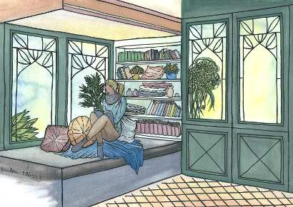 dessin d'un bow window