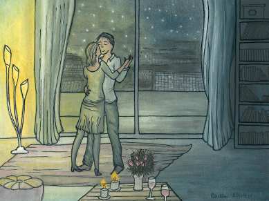 dessin d'un couple dansant